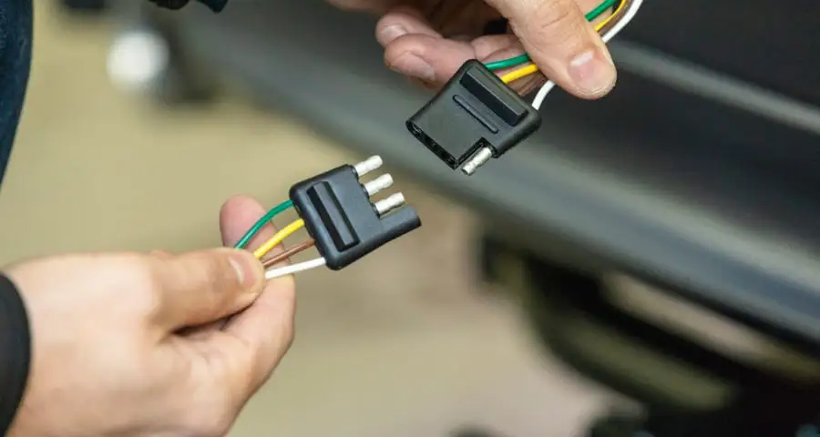 The 4-way flat connector is commonly used for towing smaller utility trailers.