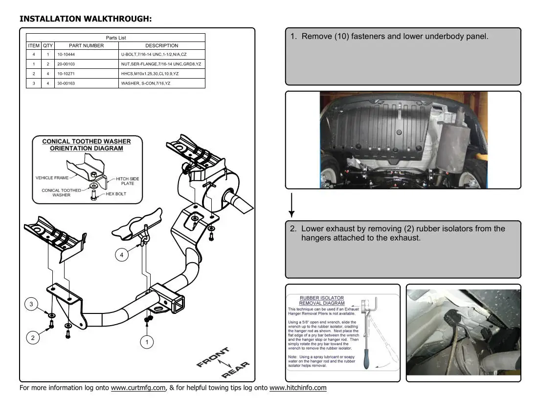 13119 CURT Hitch for Honda CRV Installation Manual