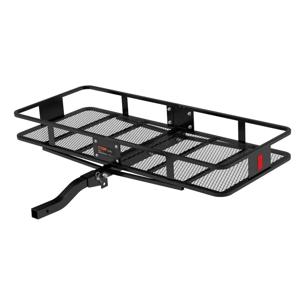 60" x 24" Black Steel Basket Cargo Carrier (Folding 2" Shank, 500 lbs.)