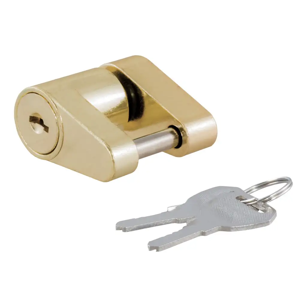 Coupler Lock (1/4" Pin, 3/4" Latch Span, Padlock, Brass-Plated)