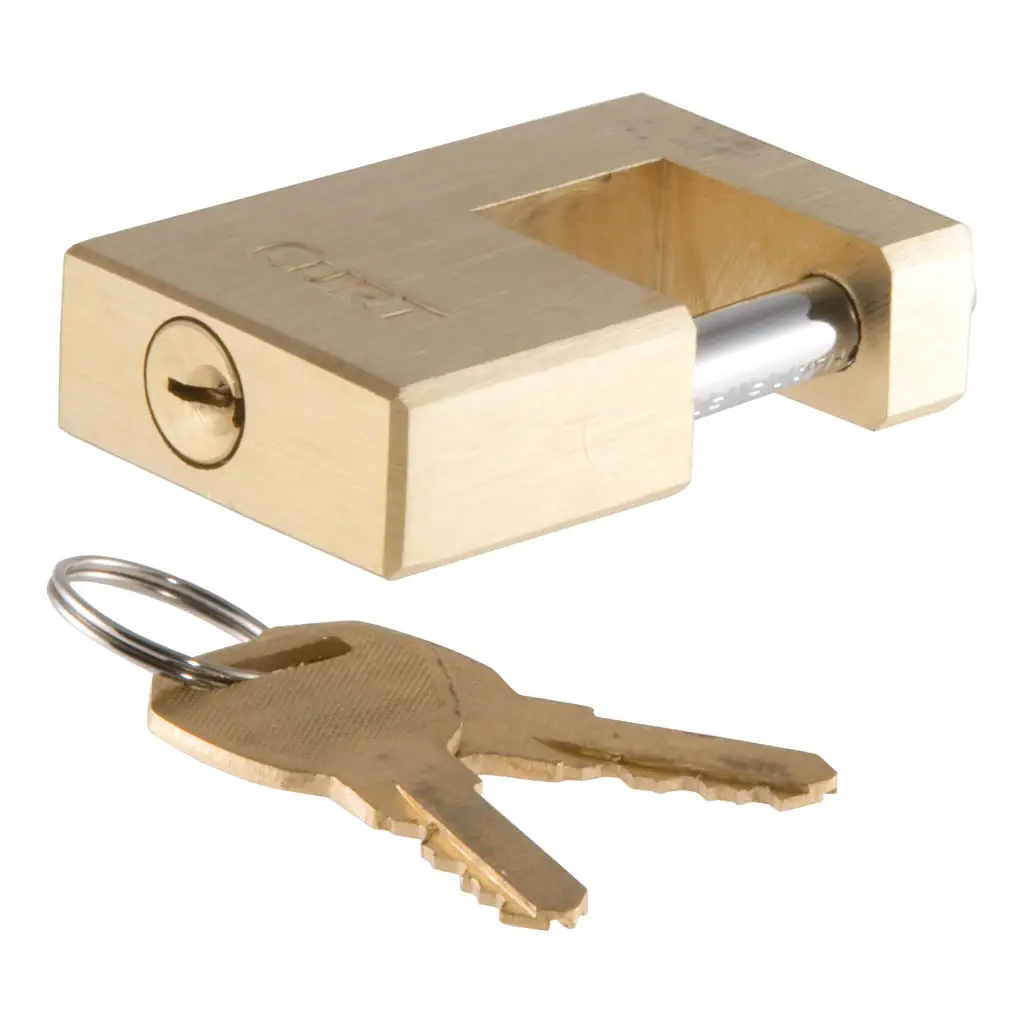 Coupler Lock (1/4" Pin, 3/4" Latch Span, Padlock, Solid Brass)