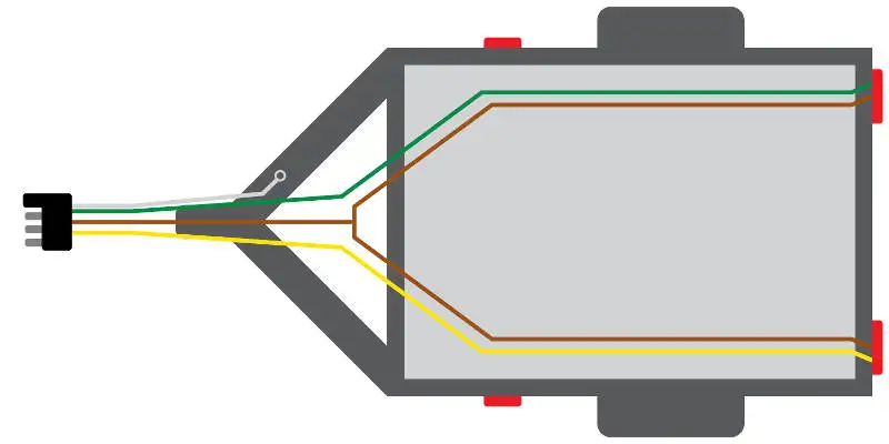 4 Pin Trailer Wiring Diagram - Yellow, Brown, Green