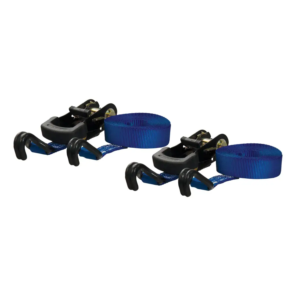 16' Blue Cargo Straps with J-Hooks (733 lbs, 2-Pack)