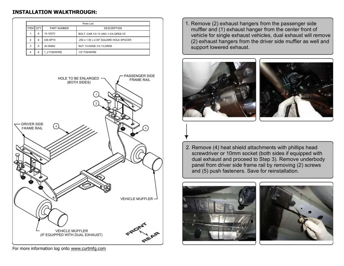 CURT Hitch Forester 12198 Installation Manual