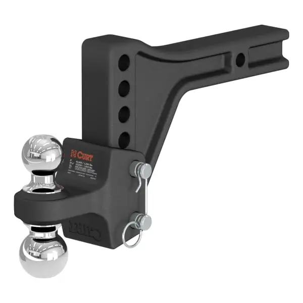 CURT 5-1/2" HD Adjustable Trailer Hitch Ball Mount with Dual Ball