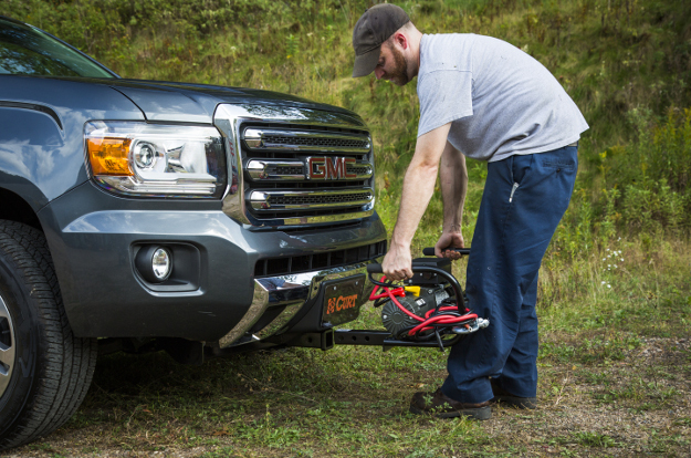 CURT winch mount for trailer hitch receiver