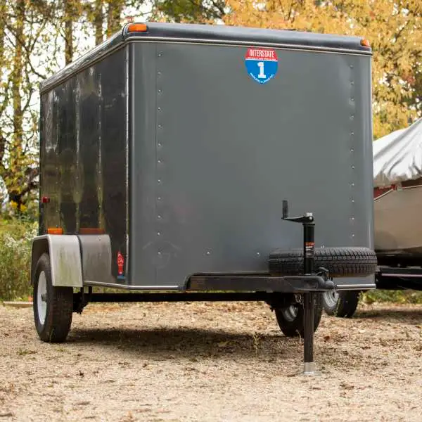 Gray enclosed trailer