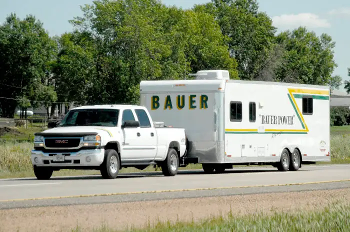 GMC Truck Pulling Toy Hauler