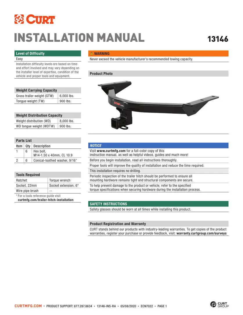 How to Install Honda Pilot Hitch 13146