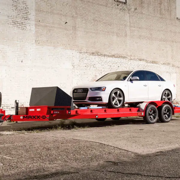 Car hauler red trailer
