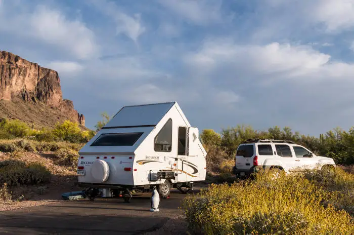 SUV Hauling A-Frame Camper