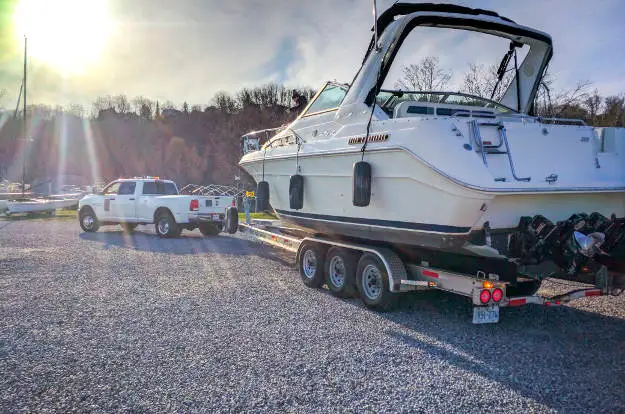 Truck Towing Large Boat