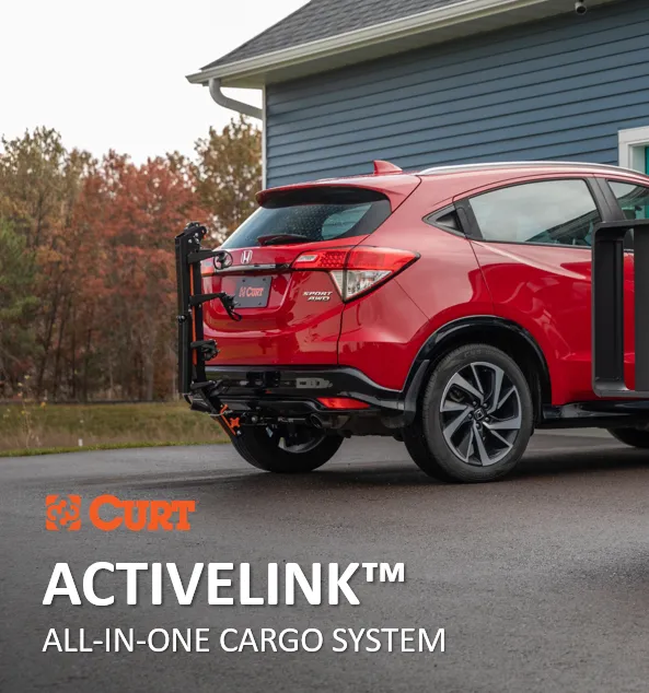 CURT ActiveLink Cargo Carrier Bike Rack Driveway