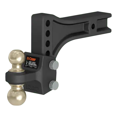 Adjustable 2.5 shank trailer hitch ball mount