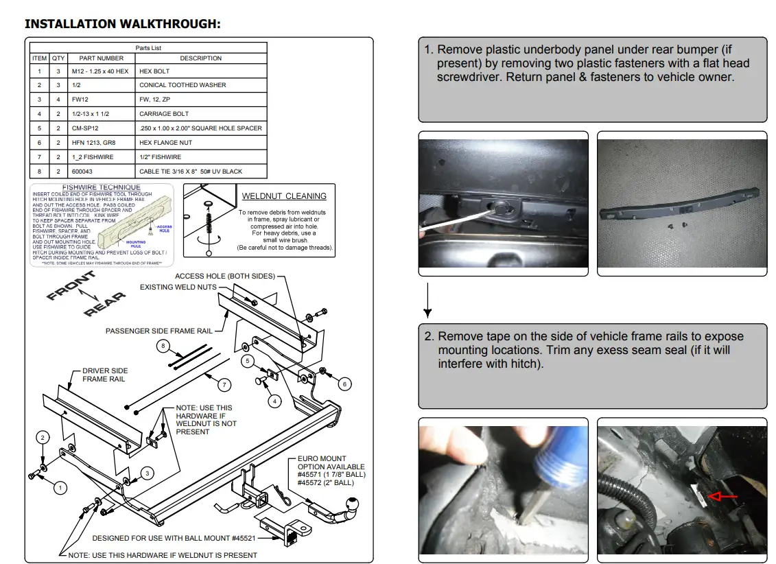 CURT 2020 Mazda CX-5 121703 Installation Manual
